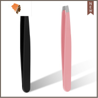 假睫毛辅助镊子夹子不锈钢眉夹修眉斜口钳子拔毛拔胡子彩妆工具 三维工匠 粉色+黑色睫毛夹