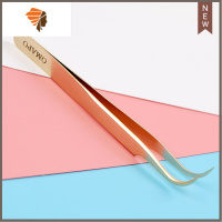 美睫嫁接睫毛夹子开花专用高精度分毛挑毛种睫毛海豚金羽镊工具 三维工匠 弧弯