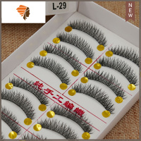 台湾手工假睫毛棉线梗自然交叉短款裸妆浓密眼睫毛上班族 三维工匠