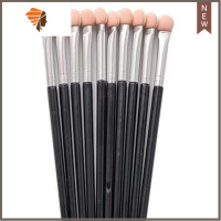 十支装长海绵眼影刷多功能化妆眼影棒眉粉刷 唇刷 遮瑕眼部晕染刷 三维工匠 单头十只装(袋装)