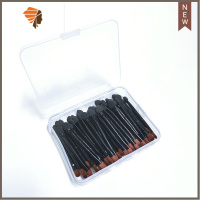 眼影棒刷100支装短柄双头双效海绵马毛刷彩妆化妆工具便携化妆刷 三维工匠 黑色50支盒装 小马毛