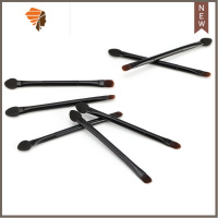 50支装双头双效一次性海绵眼影棒刷软毛唇刷便携旅行化妆工具送盒 三维工匠 啡黑色 人造纤维