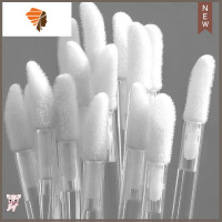 一次性眼影刷软毛一支海绵唇刷棒植绒口红刷美睫慕斯清洁棒棉签25 三维工匠 透明_50支袋装 其它材质眼影棒