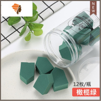 4个丨推荐美妆蛋巨软不吃粉气垫彩妆蛋海绵蛋化妆工具干湿 三维工匠 [小房子]绿色12个面扑