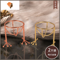 2个装美妆蛋架子化妆海绵蛋托收纳盒彩妆葫芦棉晾晒架金属收纳架 三维工匠 两个装鸡爪支架(镀金+玫瑰金)面扑