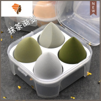 巨软彩妆海绵葫芦水滴斜切三切斜射面粉扑套装化妆蛋不吃粉 三维工匠 抹茶渐变(4个盒装)