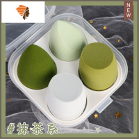 麦欧丽美妆蛋 葫芦粉扑水滴粉扑彩妆化妆蛋海绵粉扑干湿两用套装 三维工匠 抹茶系[4个盒装]