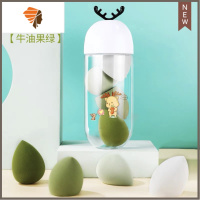 4个|葫芦海绵粉扑不吃粉气垫彩妆蛋干湿两用化妆工具 三维工匠 绿色系(小鹿杯款)