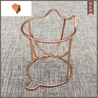 美妆蛋架子托架收纳晾晒架防发霉海绵蛋洗脸仪支架粉扑收纳架 三维工匠 玫瑰金猫咪架