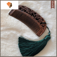 停产清锦绣前程绿檀香推荐自然原木整木双面雕刻送同事礼品木梳子 三维工匠 花梨木节节高升/11.5cm 简装