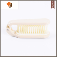 折叠梳子卷发梳按摩可爱按摩家用长发便携旅行软齿小梳子 敬平 米色