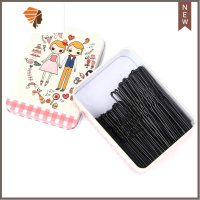 摆件盘发固定工具U形卡插针小发簪造型U型夹黑色小卡子盘头发卡发 敬平 混装[6CM50支7CM 50支 ]铁盒造型夹