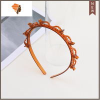 发夹顶夹刘海固定器夹碎发带齿防滑编发镶钻头箍造型夹子发箍女 敬平 巧克力色双层头箍(8夹)4号款