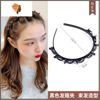 聚量发箍女刘海碎发头发夹子盘发器造型工具发夹百搭外出束发带 敬平 黑色发箍夹造型夹