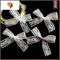 「小熊摘星星」白色蕾丝花边蝴蝶结写真造型编发饰超仙lolita发夹 敬平 蕾丝蝴蝶结4只造型夹