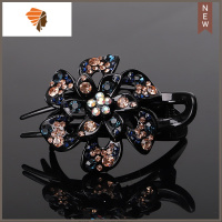 盘发发夹 造型 固定后脑勺三齿夹水钻鸭嘴夹头饰女式顶夹发卡发饰 敬平 新墨兰香槟造型夹