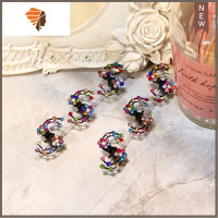 盘发造型点缀 梅花小抓夹迷你水钻发爪 公主小女孩发卡编发头饰品 敬平 百合花1份6个 彩色造型夹