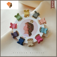 简约磨砂彩色迷你小抓夹头少女可爱刘海碎发夹边夹甜美造型发卡子 敬平 短兔耳朵款造型夹