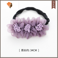 韩式盘发器百变花苞头蓬松夹花朵丸子头懒人简约2021新款造型器 敬平 三朵花紫色造型夹