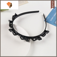 编织懒人发箍双层刘海夹固定器多层镂空编发头箍网红造型发夹子 敬平 菱形造型夹