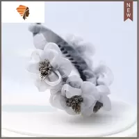 丸子头盘发器头饰韩国发夹头花抓夹优雅气质花朵造型器懒人器女 敬平 灰色 5朵花P0042造型夹