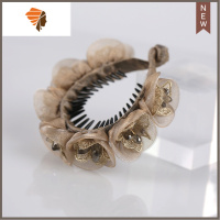 丸子头盘发器头饰韩国发夹头花抓夹优雅气质花朵造型器懒人器女 敬平 香槟色 7朵花造型夹