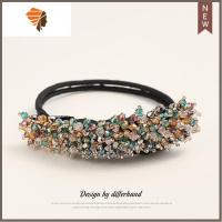 韩式盘发器女懒人蓬松韩国扎头发花苞头发夹新款半丸子头造型器 敬平 水晶盘发器绿彩造型夹