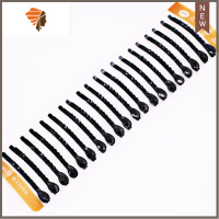 韩版卡子造型盘发盘头刘海一字夹小黑夹子顶夹小钢夹黑色成人发夹 敬平 小水滴款(20根)造型夹