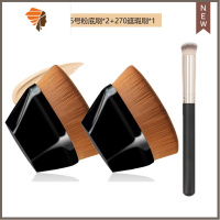 55号魔术粉底刷化妆刷270遮瑕刷圆头无痕不吃粉底液扁头美妆刷子 三维工匠 55号粉底刷*2+网红270遮瑕刷*1 人造