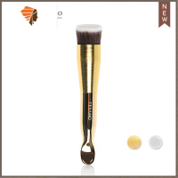 粉底刷扁头曲柄小斗粉底液专用刷子不吃粉平头化妆刷 三维工匠 金色 人造纤维
