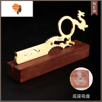 理发店刮胡刮脸刀手动男士专用美发手刮剃刀刮刀老式剃须刀 三维工匠 龙头手指剃刀土豪金[升级版+底座手动剃须刀