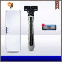 手动剃须刀双层剃须刀片刮胡刀手动老式男士刀架刀头刮脸刮毛刀 三维工匠 1刀架+1刀头送收纳盒