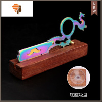 理发店刮胡刮脸刀手动男士专用美发手刮剃刀刮刀老式剃须刀 三维工匠 龙头手指剃刀炫彩色[升级版+底座手动剃须刀