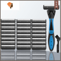 手动剃须刀双层剃须刀片刮胡刀手动老式男士刀架刀头刮脸刮毛刀 三维工匠 瑞典钢带2层剃须刀 1刀架+24刀头+清洁刷