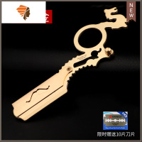 理发店刮胡刮脸刀手动男士专用美发手刮剃刀刮刀老式剃须刀 三维工匠 龙头手指剃刀土豪金[送刀片一盒(10片)]手动剃须刀