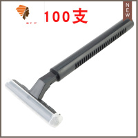 塑料刮胡刀手动家庭宾馆旅行男士清洁剃须刀剃胡子刀 三维工匠 黑色(100只)手动剃须刀