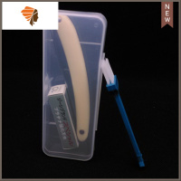 不锈钢手动剃须刀老式刮胡刀理发店剃刀刮脸修眉刀刮汗毛刀片刀架 三维工匠 黄色 1刀架10刀片