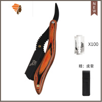 复古老式刮胡刮脸刀手动男士理发店剃刀专用刮刀片手刮剃须刀修眉 三维工匠 黑花梨+100刀片[送皮套]手动剃须刀