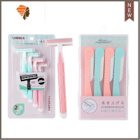 剃须刀刮毛刀手动刮脸刀修面刀剃毛刀老式刮胡私处剃刀男女生专用 三维工匠 4支刮毛刀+4支修眉刀手动剃须刀