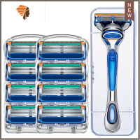 五层风速3剃须刀头 剃须刀手动刮胡刀片男士刀刮脸刮胡子 三维工匠 8刀片+1刀架(送刀盒)手动剃须刀