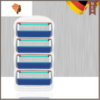 品质五层剃须刀男士手动刮胡刀速5通用刀片刮头刮脸刀 三维工匠 4刀头[无刀架]手动剃须刀