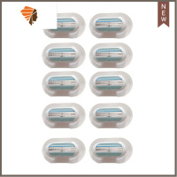 三层女士剃毛刀片女士剃刀脱毛男女通用私处腋下老式手动刮胡刀头 三维工匠 10刀头无刀架手动剃须刀