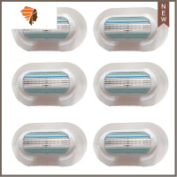 三层女士剃毛刀片女士剃刀脱毛男女通用私处腋下老式手动刮胡刀头 三维工匠 6刀头无刀架手动剃须刀