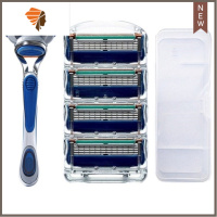 兼容大力人老式剃须刀剃须刀片男士刮胡刀手动剃须刀五层替换刀头 三维工匠 五层1刀架4刀头刀盒