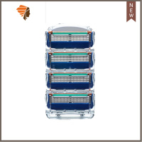 剃须刀风速5刀头刮胡刀剔须刀男手动剃刀替换5层刀片刀架 三维工匠 升级版4个刀头手动剃须刀