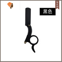 刮刀理发刮胡刀手动刮脸刀男美发手刮剃刀专用剃头刀老式剃须刀片 三维工匠 指环:黑刀架 1片刀片 盒子手动剃须刀