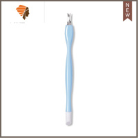 美甲双头死皮叉推硅胶贴纸按压笔婴儿蓝不锈钢修手角质护理 三维工匠 10支装双头死皮叉美甲贴