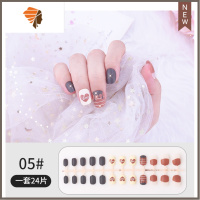 磨砂美甲贴片成品可反复拆卸穿戴美甲贴法式短款儿童辣妹可爱显白 三维工匠 DP-05 皇冠爱心