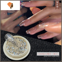 网红碎片亮片指甲贴变色闪极光幻彩魔镜粉水滴钻爆闪片 三维工匠 1526#钻石爆闪(银白)美甲贴