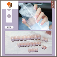假指甲美甲贴片成品全贴穿戴甲片反复使用防水可拆卸指甲贴奶牛款 三维工匠 082-短款24片
